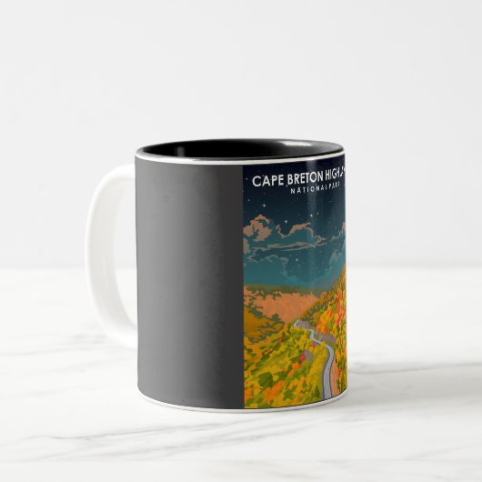 Activiteiten in de omgeving van Cape Breton Highla Tweekleurige Koffiemok (Voorkant links)