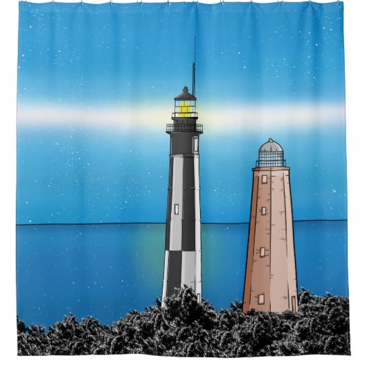 Activiteiten in de omgeving van Cape Henry Lightho Douchegordijn (Voorkant)