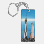 Activiteiten in de omgeving van Cape Henry Lightho Sleutelhanger (Voorkant Links)