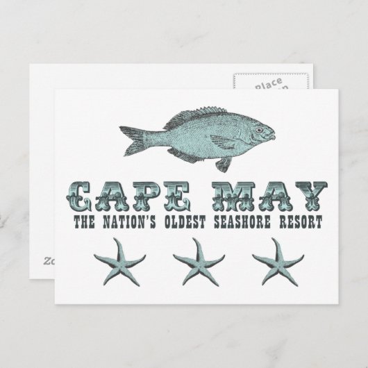 Activiteiten in de omgeving van Cape May Nation's  Briefkaart (Voorkant / Achterkant)