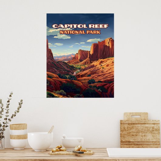 Activiteiten in de omgeving van Capitol Reef Natio Poster (Keuken)