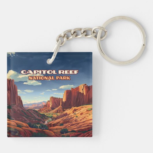 Activiteiten in de omgeving van Capitol Reef Natio Sleutelhanger (Achterkant)