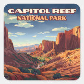 Activiteiten in de omgeving van Capitol Reef Natio Vierkante Sticker (Voorkant)