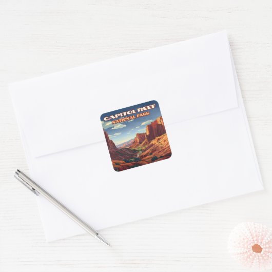 Activiteiten in de omgeving van Capitol Reef Natio Vierkante Sticker (Envelop)