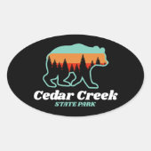 Activiteiten in de omgeving van Cedar Creek State  Ovale Sticker (Voorkant)
