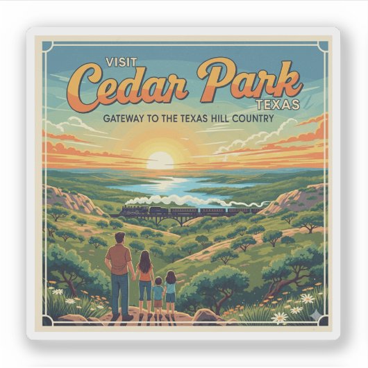 Activiteiten in de omgeving van Cedar Park, Texas  Sticker (Voorkant)