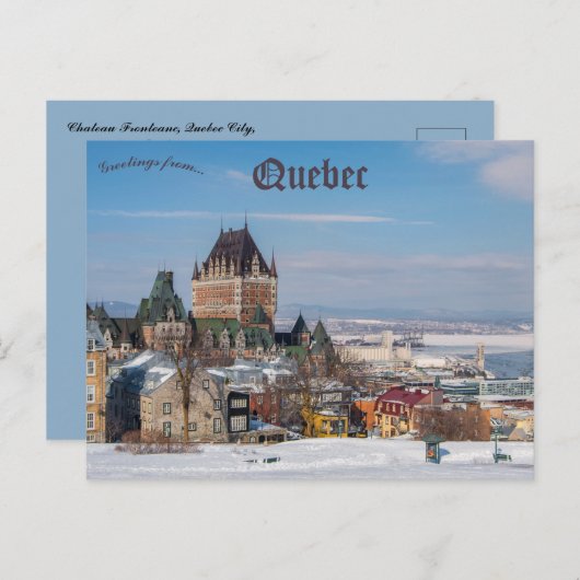 Activiteiten in de omgeving van Chateau Frontenac  Briefkaart (Voorkant / Achterkant)