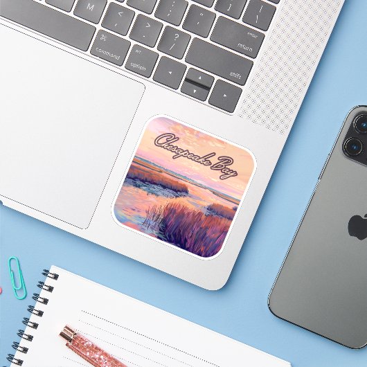 Activiteiten in de omgeving van Chesapeake Bay Ann Sticker (Laptop met iPhone)