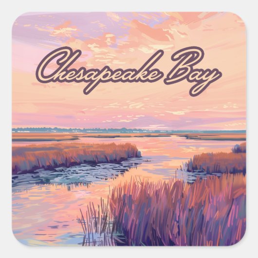 Activiteiten in de omgeving van Chesapeake Bay Ann Vierkante Sticker (Voorkant)
