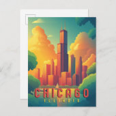 Activiteiten in de omgeving van Chicago Iconic Sky Briefkaart (Voorkant / Achterkant)