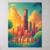 Activiteiten in de omgeving van Chicago Iconic Sky Poster (Voorkant)