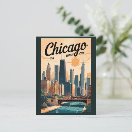 Activiteiten in de omgeving van Chicago Illinois S Briefkaart (Staand voorkant)