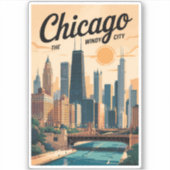 Activiteiten in de omgeving van Chicago Illinois S Sticker (Voorkant)