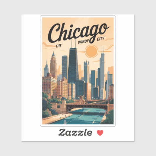 Activiteiten in de omgeving van Chicago Illinois S Sticker (Vel)