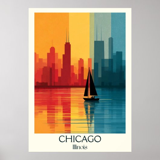 Activiteiten in de omgeving van Chicago Illinois V Poster (Voorkant)