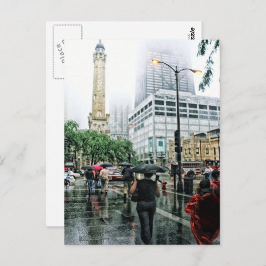 Activiteiten in de omgeving van Chicago Rainy Day  Briefkaart (Voorkant / Achterkant)