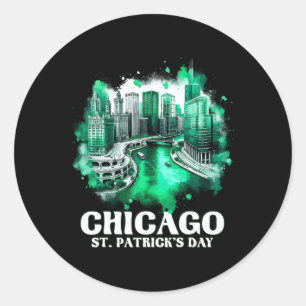Activiteiten in de omgeving van Chicago River St.  Ronde Sticker