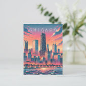 Activiteiten in de omgeving van Chicago Skyline Mo Briefkaart (Staand voorkant)