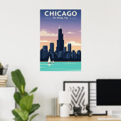 Activiteiten in de omgeving van Chicago The Windy Poster (Thuiskantoor)