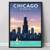Activiteiten in de omgeving van Chicago The Windy  Poster