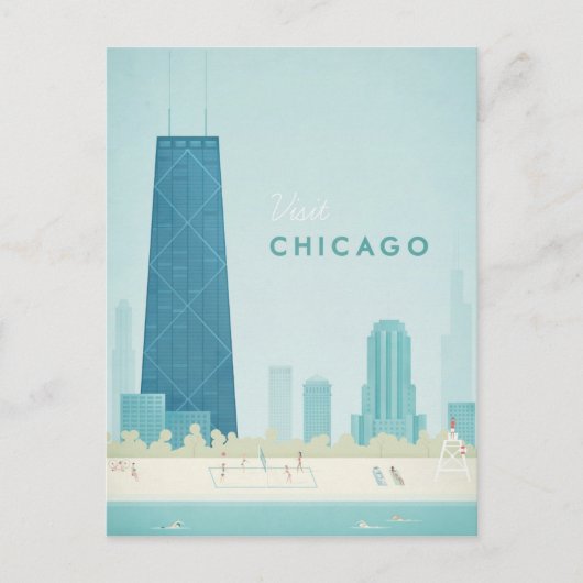 Activiteiten in de omgeving van Chicago Vintage Tr Briefkaart (Voorkant)