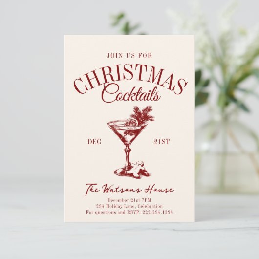 Activiteiten in de omgeving van Christmas Cocktail Kaart (Staand voorkant)