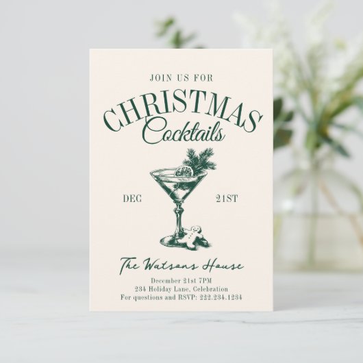 Activiteiten in de omgeving van Christmas Cocktail Kaart (Staand voorkant)