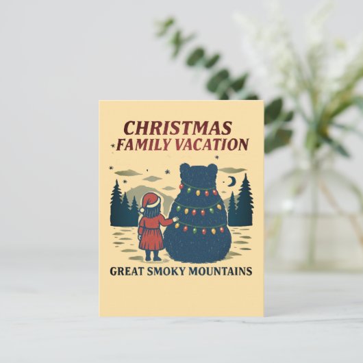 Activiteiten in de omgeving van Christmas Smoky Mo Feestdagenkaart (Staand voorkant)