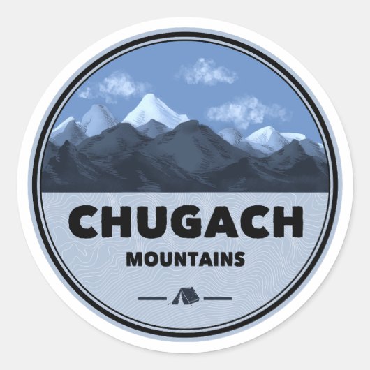 Activiteiten in de omgeving van Chugach Mountains Ronde Sticker (Voorkant)