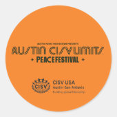 Activiteiten in de omgeving van CISV Austin "CISV  Ronde Sticker (Voorkant)