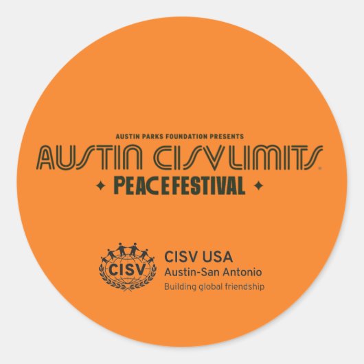 Activiteiten in de omgeving van CISV Austin "CISV Ronde Sticker (Voorkant)