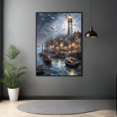 Activiteiten in de omgeving van Coastal Lighthouse Poster