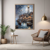 Activiteiten in de omgeving van Coastal Lighthouse Poster