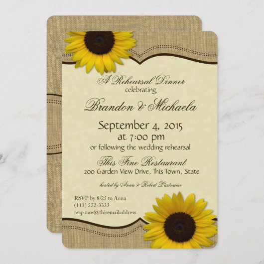 Activiteiten in de omgeving van Country Sunflower Kaart (Voorkant / Achterkant)