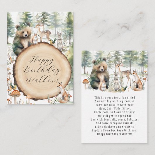 Activiteiten in de omgeving van Cute Animals Fores Informatiekaartje (Voorkant / Achterkant)