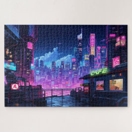 Activiteiten in de omgeving van Cyberpunk City Nig Legpuzzel