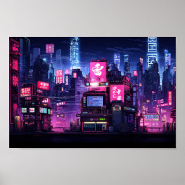 Activiteiten in de omgeving van Cyberpunk Tokyo St Poster