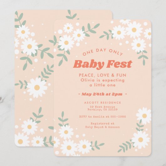 Activiteiten in de omgeving van Daisy Flower Peach Kaart (Voorkant / Achterkant)