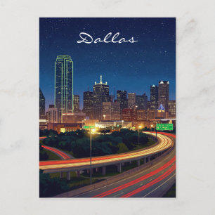 Activiteiten in de omgeving van Dallas Texas Night Briefkaart