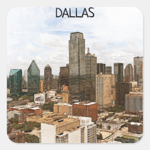 Activiteiten in de omgeving van Dallas Texas Panor Vierkante Sticker