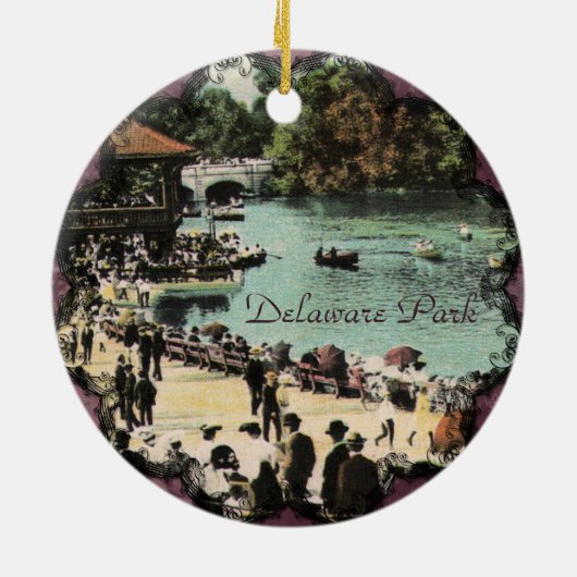 Activiteiten in de omgeving van Delaware Park  Buf Keramisch Ornament (Achterkant)