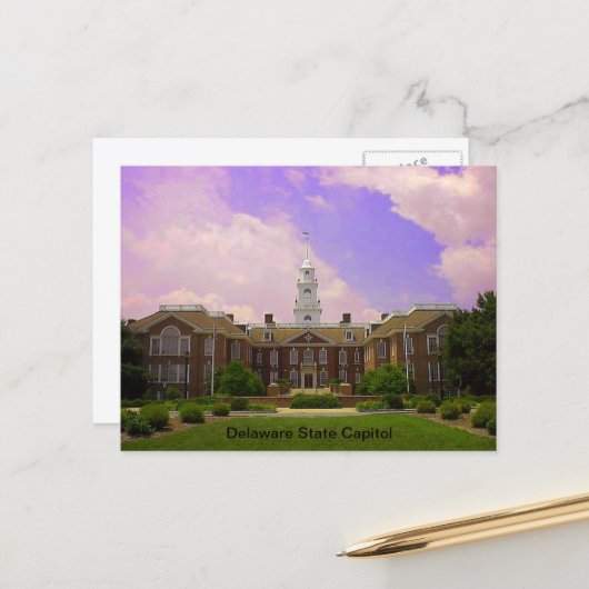 Activiteiten in de omgeving van Delaware State Cap Briefkaart (Voorkant / Achterkant in situ)