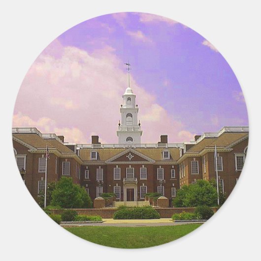 Activiteiten in de omgeving van Delaware State Cap Ronde Sticker (Voorkant)
