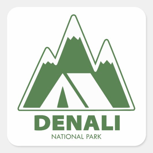 Activiteiten in de omgeving van Denali National Pa Vierkante Sticker (Voorkant)