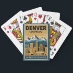 Activiteiten in de omgeving van Denver Colorado Sk Pokerkaarten<br><div class="desc">Denver retro vector reisontwerp. Denver,  de hoofdstad van Colorado,  is een Amerikaanse metropool die dateert uit het Oude Westen. Larimer Square,  het oudste blok van de stad,  beschikt over monumentale 19e-eeuwse gebouwen.</div>