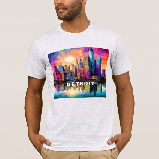Activiteiten in de omgeving van Detroit Skyline Gr T-shirt (Voorkant)