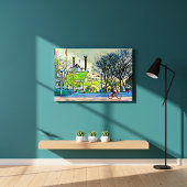 Activiteiten in de omgeving van Detroit's Riverwal Canvas Afdruk