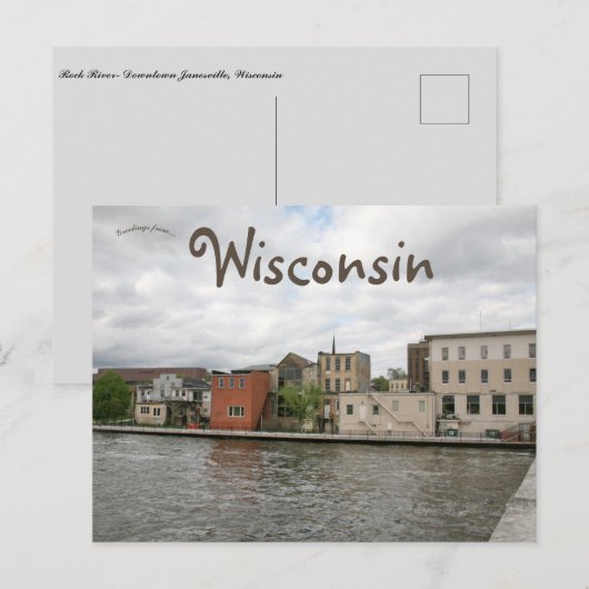 Activiteiten in de omgeving van Downtown Janesvill Briefkaart (Voorkant / Achterkant)