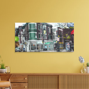 Activiteiten in de omgeving van Downtown Madison, Canvas Afdruk