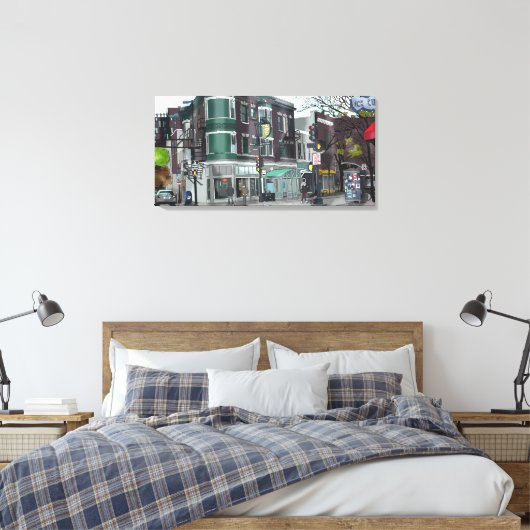 Activiteiten in de omgeving van Downtown Madison, Canvas Afdruk (Insitu (Slaapkamer))